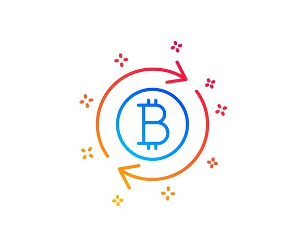 Icono de línea Bitcoin. Actualizar signo de moneda criptomoneda. Vector — Vector de stock