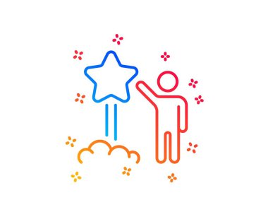 Yıldız çizgisi simgesini başlatın. Geri bildirim derecelendirme işareti. Vektör