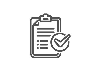 Anket Denetim Listesi satır simgesi. Rapor işareti. Vektör