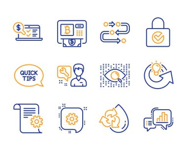 Cogwheel, Şifre şifreleme ve Tamirci simgeleri ayarlayın. Vektör