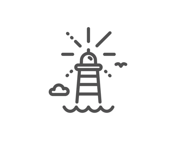 Ikone der Leuchtturmlinie. Leuchtturmschild. Suchscheinwerfer. Vektor — Stockvektor