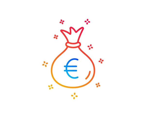 Icono de línea bolsa de dinero. Efectivo Moneda bancaria. Vector — Vector de stock