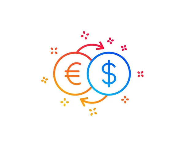 Icona della linea di cambio. Valuta bancaria. Vettore — Vettoriale Stock