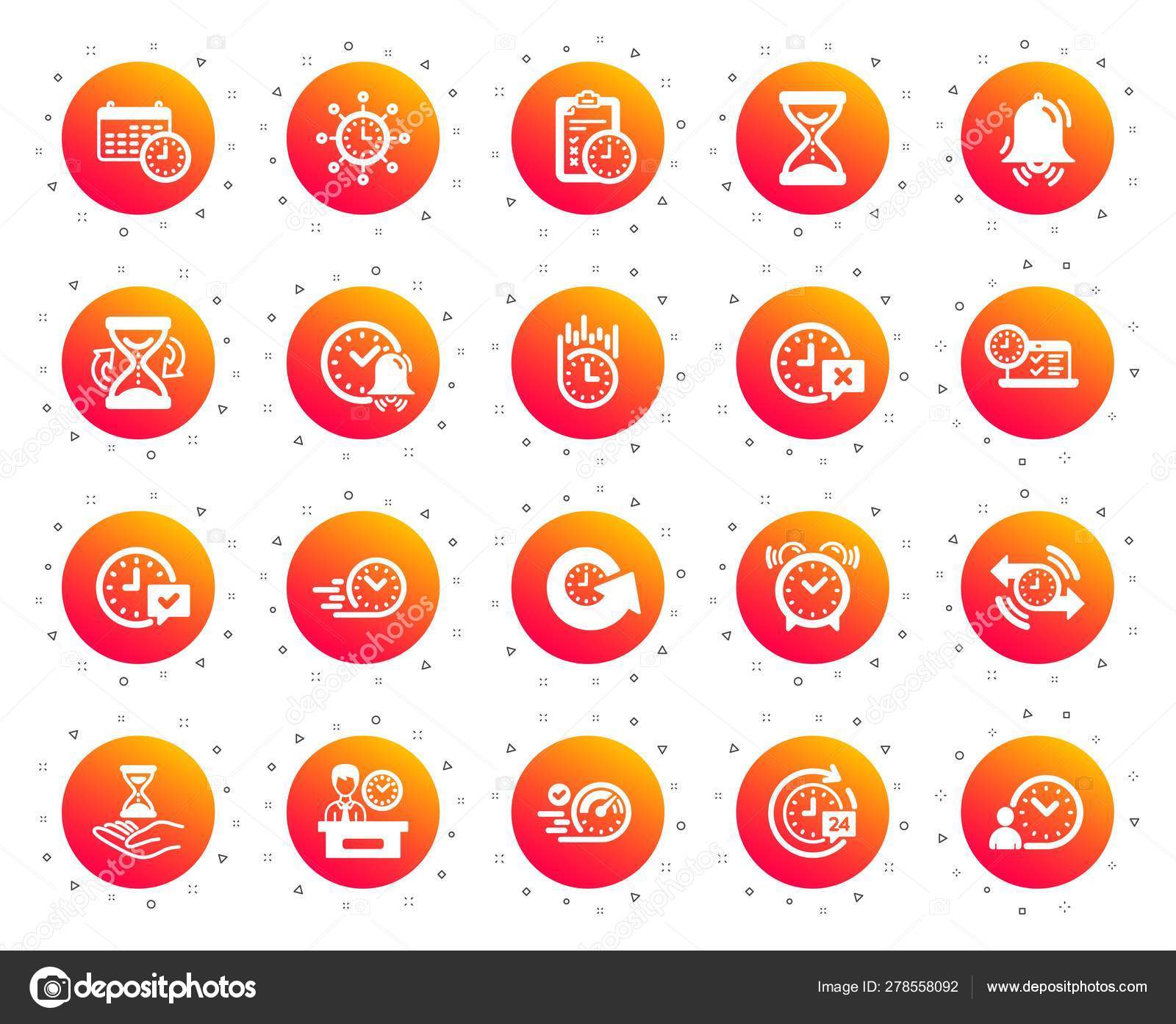 Time icons Set of Calendar Time management and Delivery Vector Stock Time icons Set of Calendar Time management and Delivery Vector Stock
