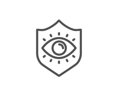 Göz koruma hattı simgesi. Oculist klinik işareti. Optometri görüşü. Vektör