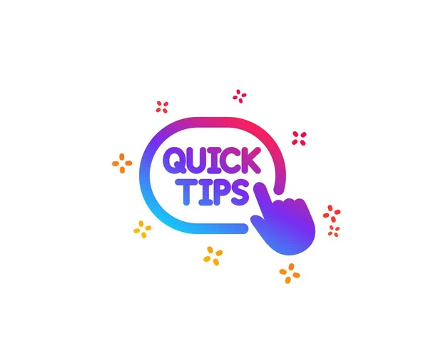 Snelle tips klik op het pictogram. Handige trucs ondertekenen. Vector — Stockvector