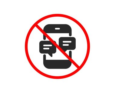 Telefon mesajı simgesi. Mobil sohbet işareti. Vektör