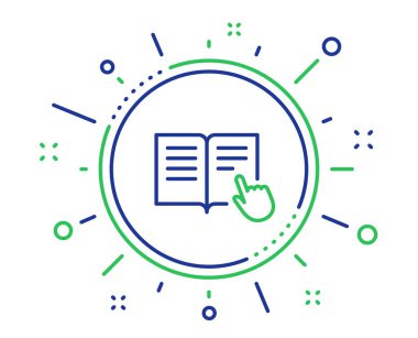 Talimat Kitap satırı simgesi. Eğitim sembolü. Vektör