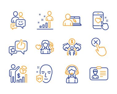 Tıklamayı, Destek ve Çevrimiçi eğitim simgelerini reddedin. Seo istatistikleri, Beğen ve Paylaşım ekonomi işaretleri. Vektör