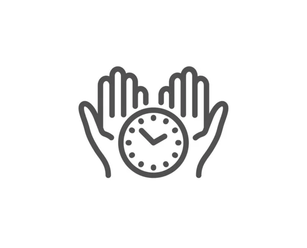 Safe time line icon. Clock sign. Hold watch. Vector — Stock Vector