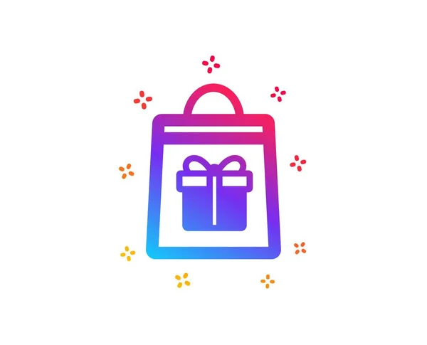 Nákupní taška s ikonou box dárků. Vektorové — Stockový vektor