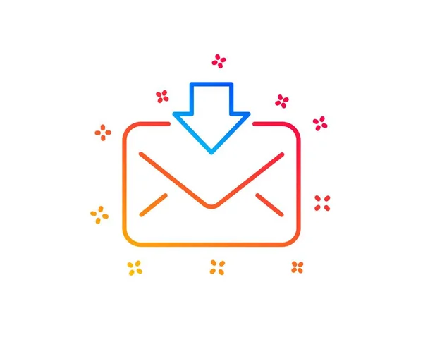 Mail-Downloadline-Symbol. eingehende Nachrichten Korrespondenzzeichen. Vektor — Stockvektor
