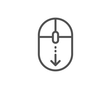 Fare çizgisi simgesini aşağı kaydırın. Kaydırma ekran işareti. Sayfayı kaydırın. Vektör