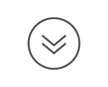 Düğme çizgisi simgesini aşağı kaydırın. Kaydırma ekran işareti. Sayfayı kaydırın. Vektör