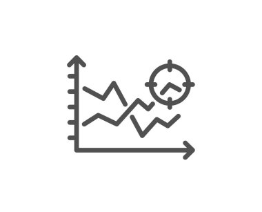 Seo analiz satırı simgesi. Web hedefleme grafik işareti. Trafik yönetimi. Vektör