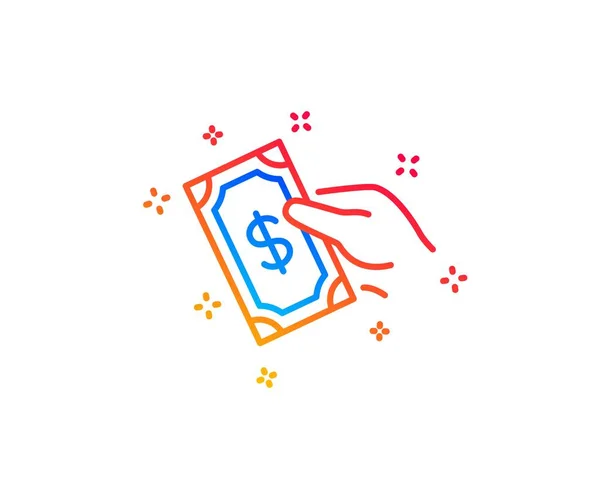 Icono de línea de pago. Signo de cambio de dólar. Vector — Vector de stock