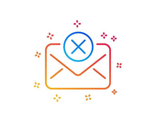 Rechazar el icono de la línea de correo. Eliminar signo de mensaje. Vector — Vector de stock
