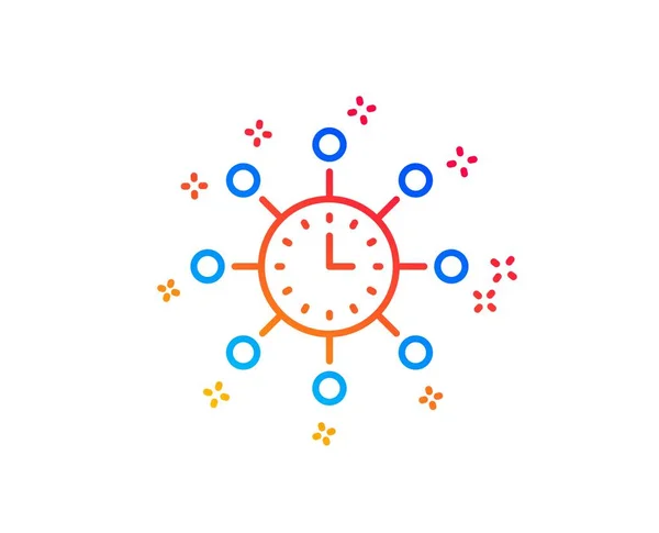 Icona della linea temporale mondiale. Segno di orologio globale. Vettore — Vettoriale Stock