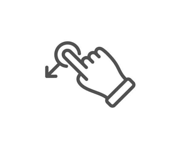 Drag drop gesture line icon. Slide arrow sign. Swipe action. Vector — Stock Vector