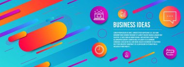 Satış kuponu, Zaman ve En İyi yönetici simgeleri ayarlayın. Grafik grafiği, Blog ve Yolculuk yolu işaretleri. Vektör