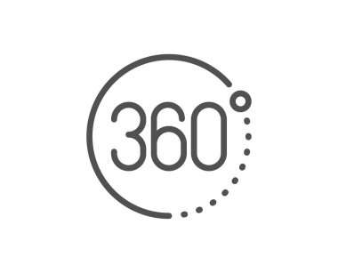 360 derece çizgi simgesi. Vr simülasyon işareti. Panoramik manzara. Vektör