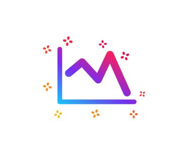 Çizgi grafik simgesi. Finansal grafik işareti. Vektör