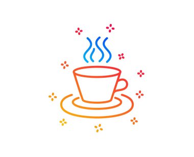 Çay veya Kahve hattı simgesi. Sıcak içecek işareti. Vektör