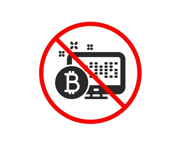 Icono de Bitcoin. Signo de monitor criptomoneda. Vector — Vector de stock