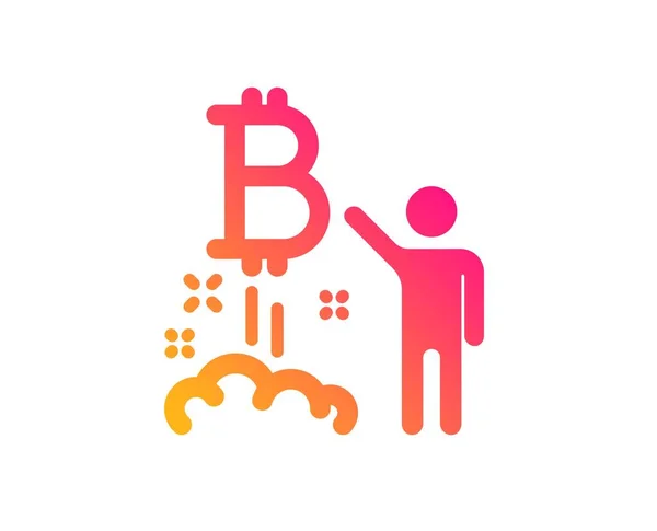 Icono de Bitcoin. Signo de inicio de criptomoneda. Vector — Vector de stock
