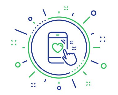 Kalp derecelendirme çizgisi simgesi. Geribildirim telefon işareti. Vektör