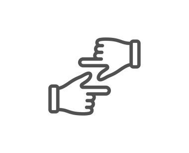 Eller satırı simgesine tıklayın. Bir parmak avuç içi işareti. Vektör