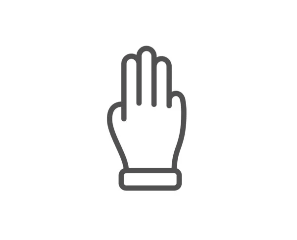 Drei Finger Handliniensymbol. Klicken Sie auf Handzeichen. Vektor — Stockvektor