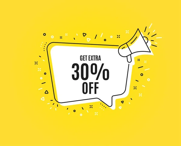 Obter Extra 30% off Venda. Oferta de desconto sinal. Vetor — Vetor de Stock