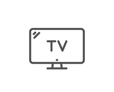 Tv hattı simgesi. Televizyon tabelası. Otel hizmeti. Vektör