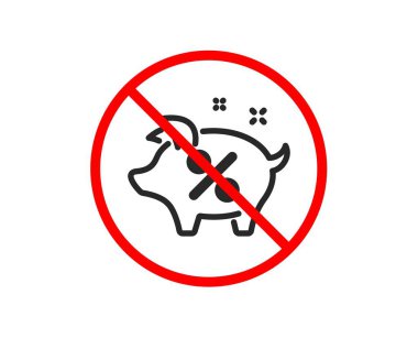 Kredi yüzdesi simgesi. Kumbara tabelası. Vektör