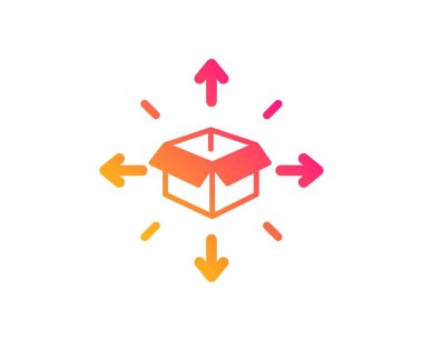 Paket teslimat simgesi. Lojistik servis tabelası. Vektör