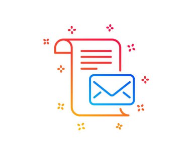 Posta mektubu satırı simgesi. Okunmuş ileti yazışma işareti. Vektör