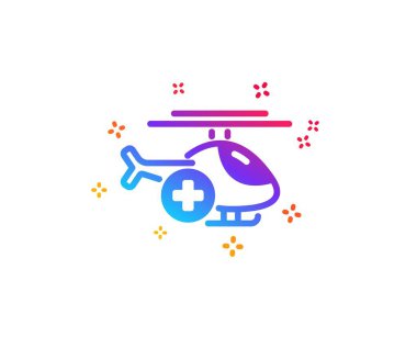 Tıbbi helikopter simgesi. Acil gökyüzü nakil işareti. Vektör