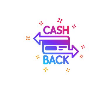 Kredi kartı simgesi. Cashback servisi. Vektör