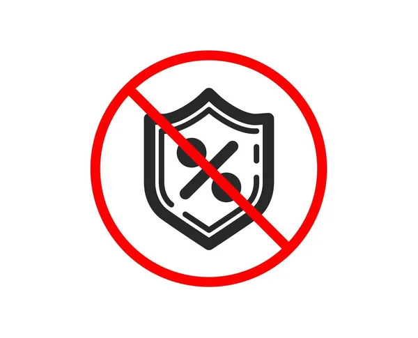 Loan percent icon. Protection shield sign. Vector — Stock Vector