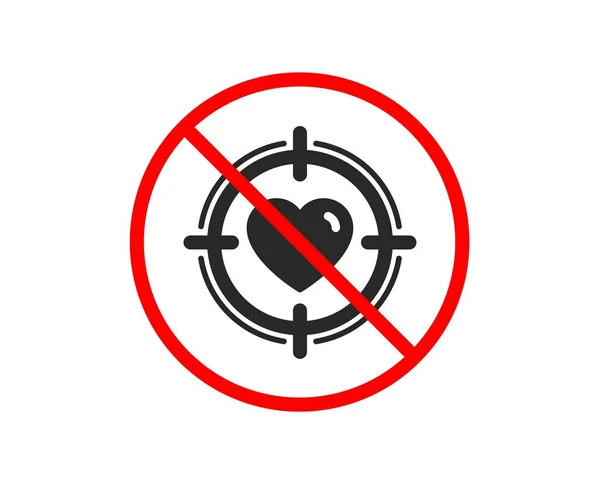 Heart in Target aim icon. Love symbol. Vector — Stock Vector