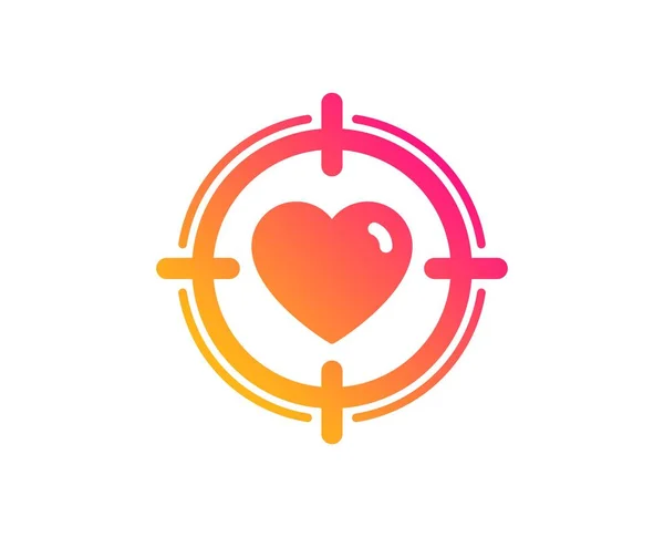 Καρδιά στο εικονίδιο στόχου στόχο. Ερωτικό σύμβολο. Διάνυσμα — Διανυσματικό Αρχείο