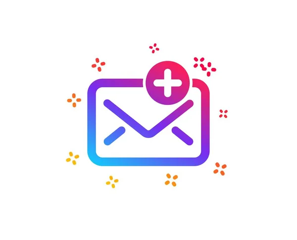 Nuevo icono de correo. Añadir Mensaje signo de correspondencia. Vector — Vector de stock