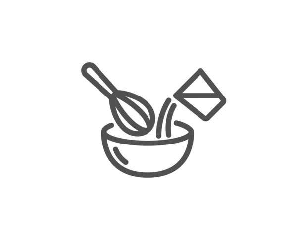 Főzés Habverő vonal ikonra. Evőeszköz-jel. Élelmiszer-mix. Vektor — Stock Vector