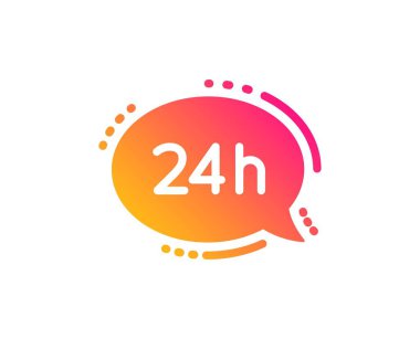 24 saat hizmet simgesi. Destek işaretini arayın. Vektör