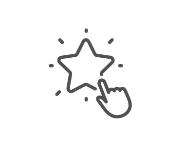 Sıralama yıldız çizgisi simgesi. Derecelendirme işaretini tıklatın. En iyi rütbe. Vektör