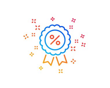 İndirim ödül satırı simgesi. Satış alışveriş işareti. Vektör