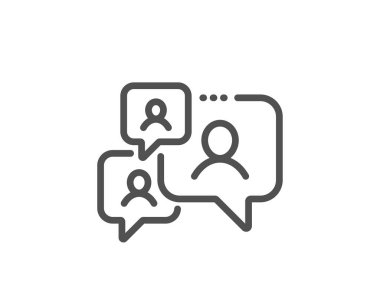 Destek sohbet satırı simgesi. Yorumlar işareti. Konuşma balonu mesajı. Vektör