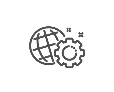 Seo dişli hattı simgesi. Internet ayarları işareti. Trafik yönetimi. Vektör