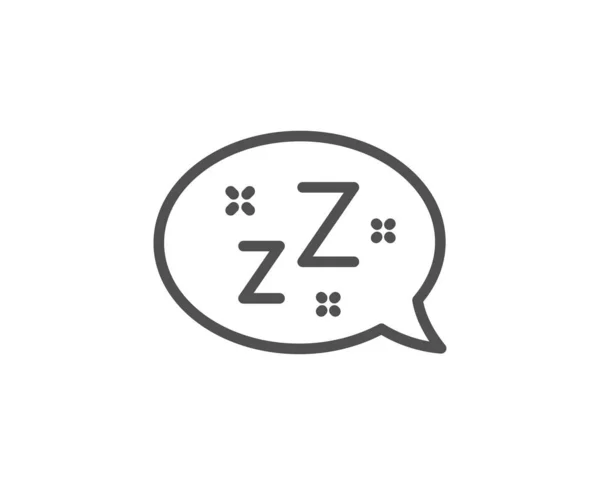 Ícone da linha do sono. Sinal de bolha de fala Zzz. Mensagem de chat. Vetor —  Vetores de Stock